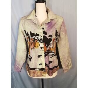 Alex Kim; Jacket green and purple